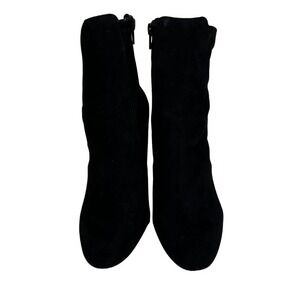 ALDO Black Faux Suede Block Heel Ankle Boots Sz 8 Stretch Sock Booties Y2K‎